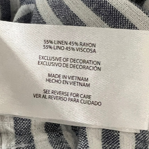 Orvis Cap Sleeve Linen Blend Short Sleeve Striped Shirt Size Large - Picture 7 of 8